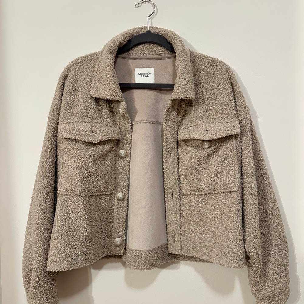 Abercrombie & Fitch Teddy Jacket in Tan